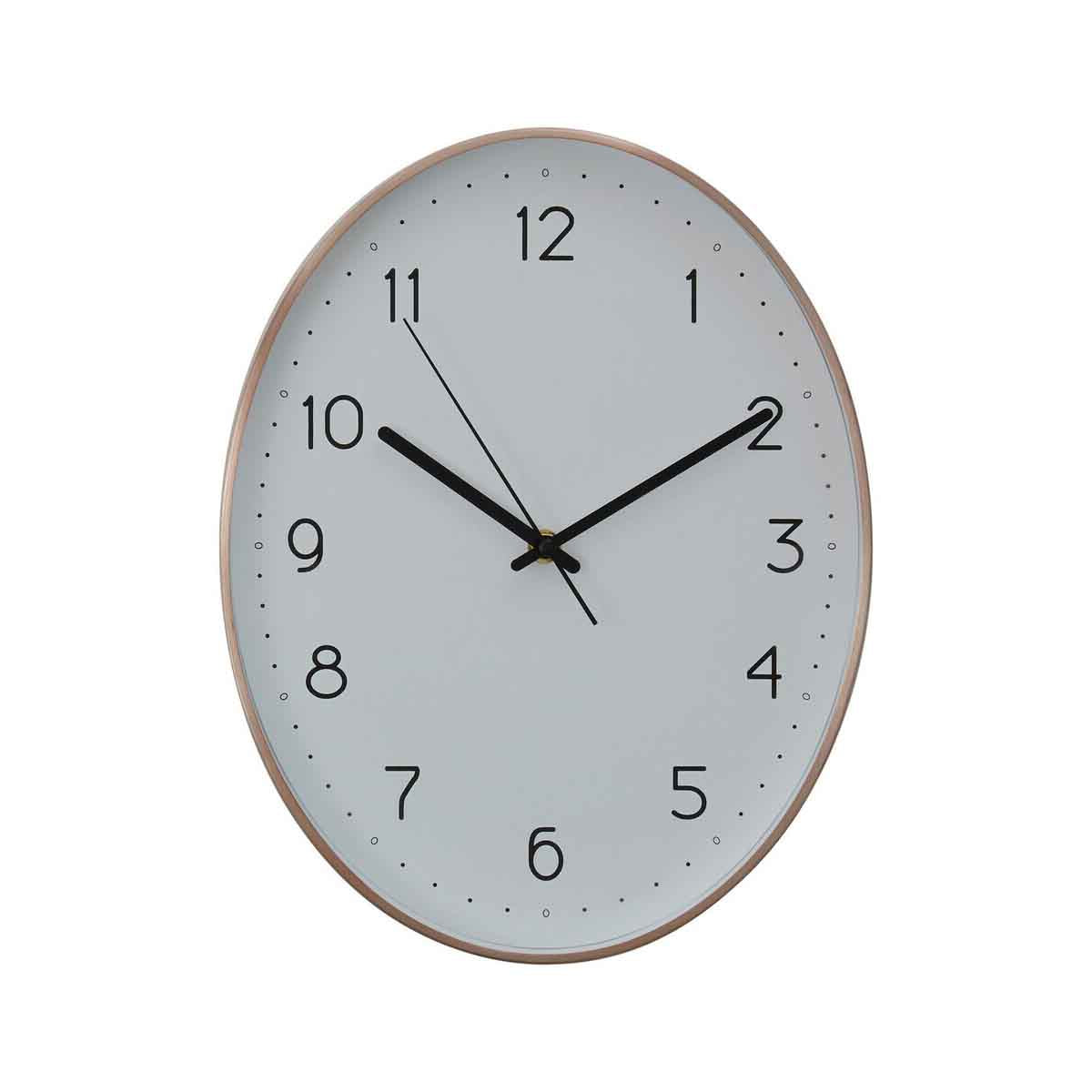 Elko Oval Wall Clock with Copper Finish