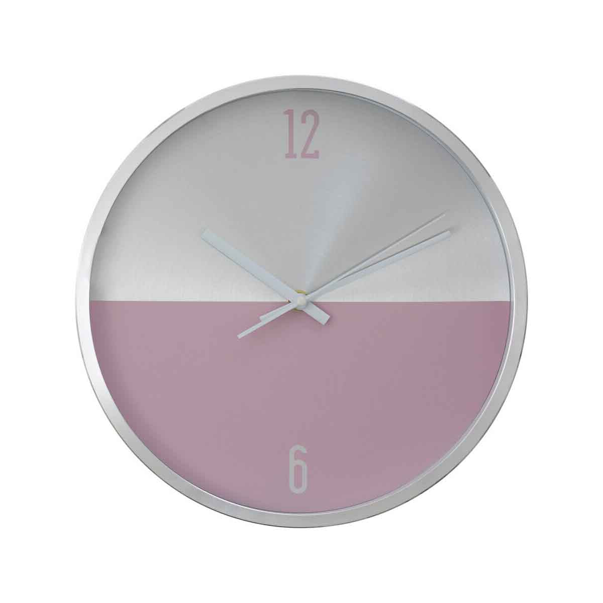 Elko Silver And Pink Finish Wall Clock