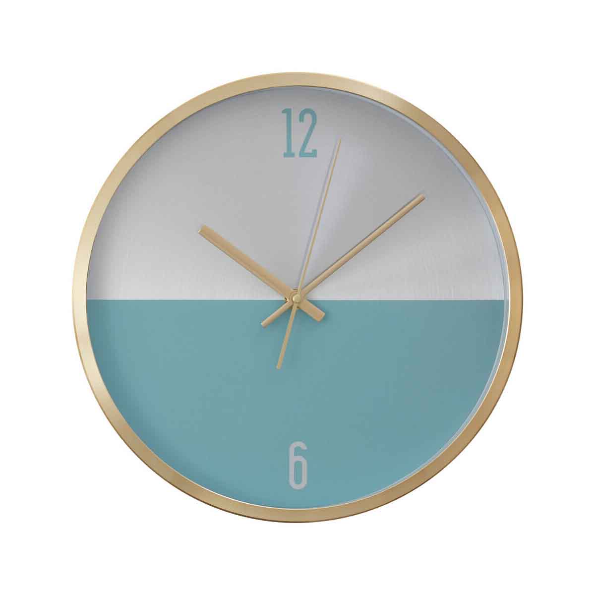 Elko Silver Gold and Blue Finish Wall Clock