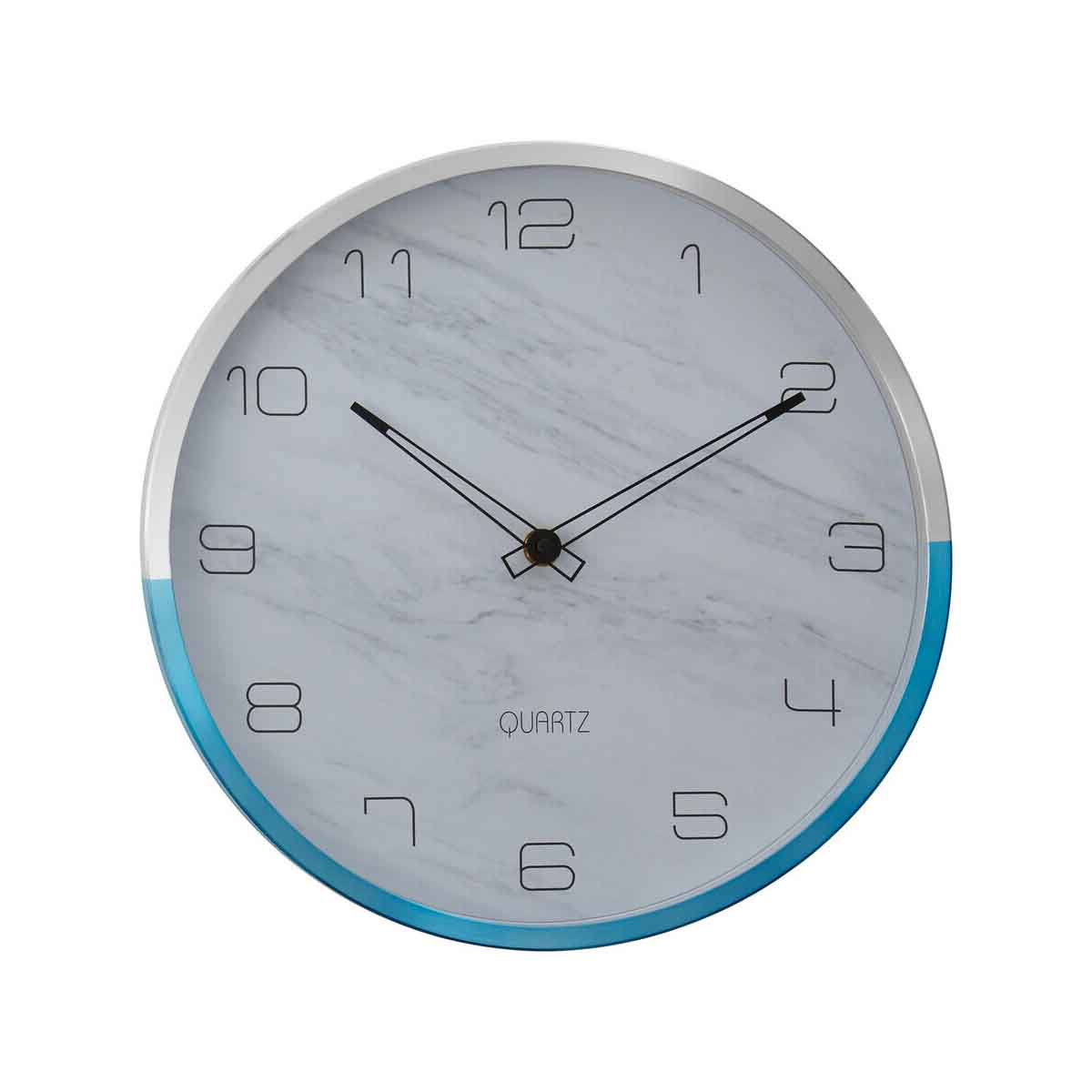 Elko Wall Clock with Silver And Blue Frame