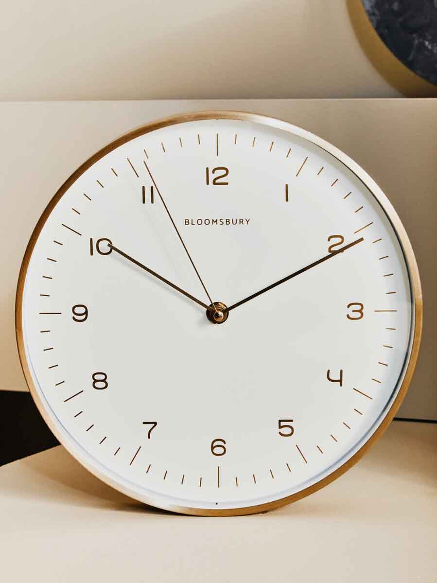Elko Gold And White Finish Wall Clock