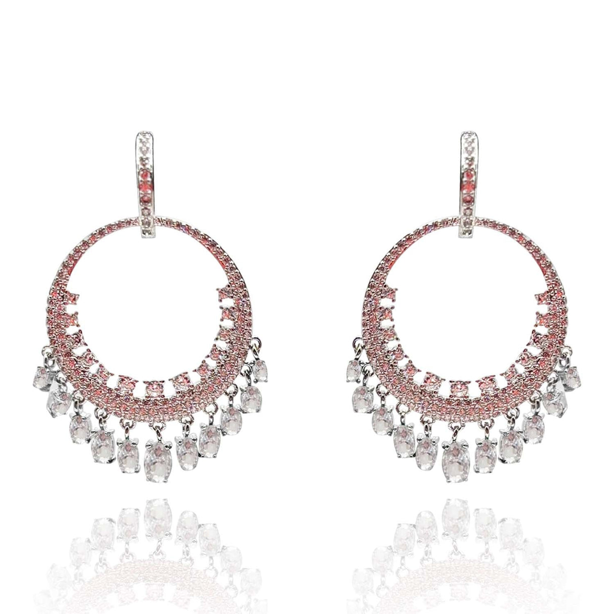 Rhodium Plated Cubic Zirconium Diamond Drops