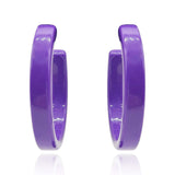 Large Purple Resin Hoop Earrings