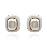 Belle Enamel and Pearl Clip on Earrings