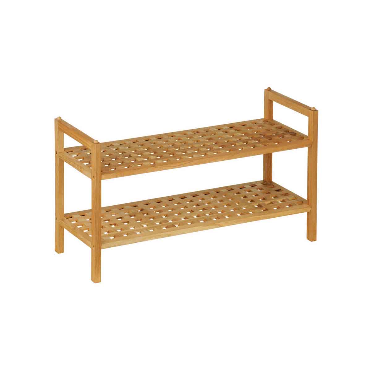 Parker Walnut Wood 2 Tier Shoe Rack