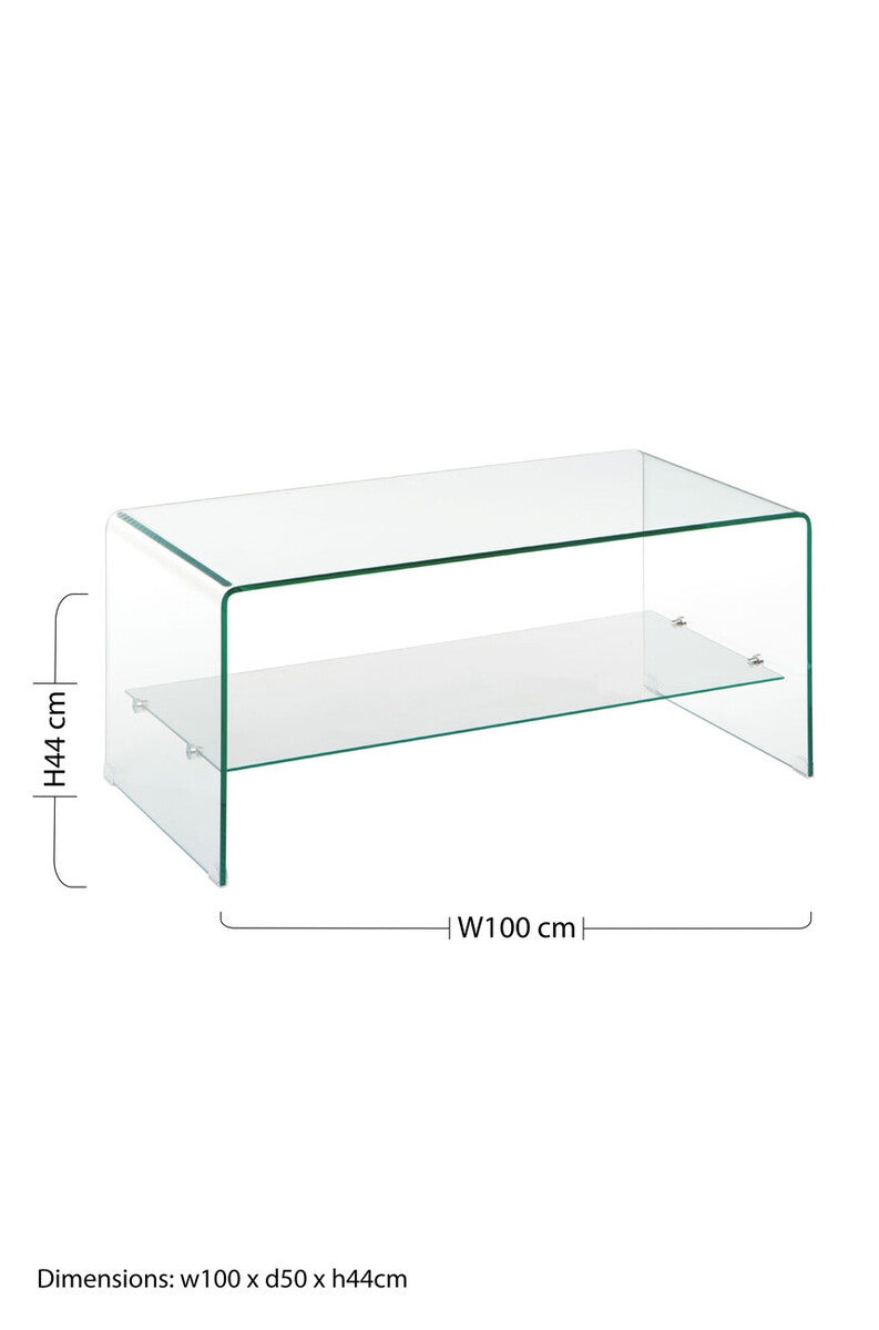 Matrix 2 Tier Bent Glass Coffee Table