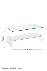 Matrix 2 Tier Bent Glass Coffee Table