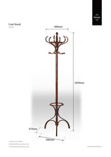 Kennedy Walnut Finish Solid Birchwood Coat Stand