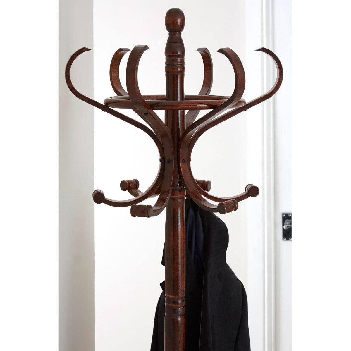 Kennedy Walnut Finish Solid Birchwood Coat Stand