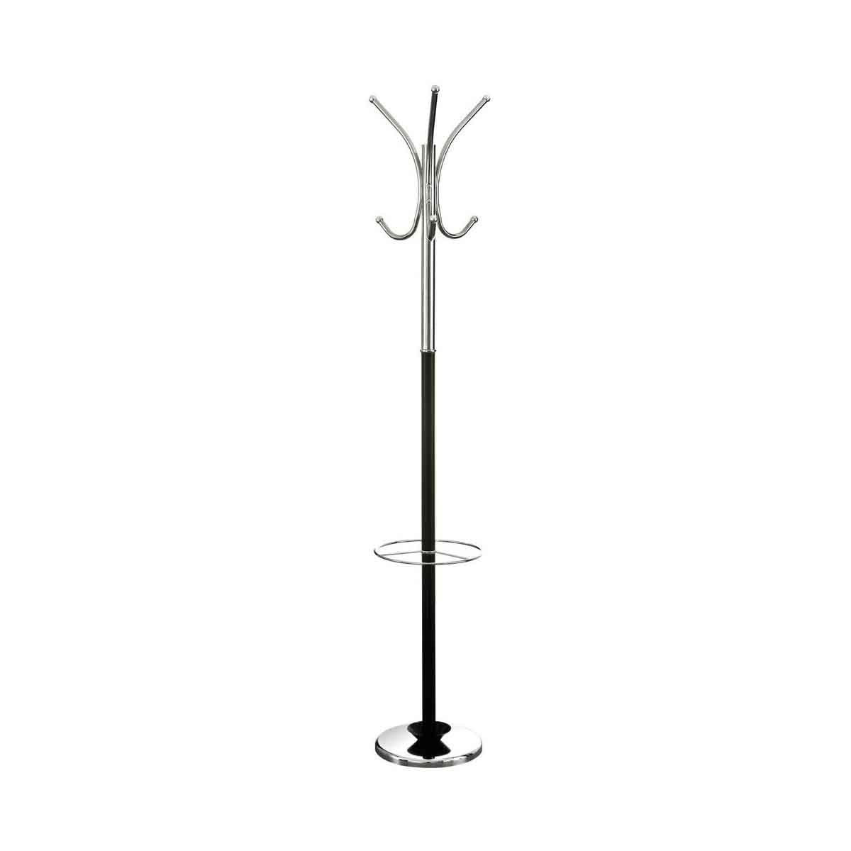 Drew Black and Chrome Floor Standing Coat Stand