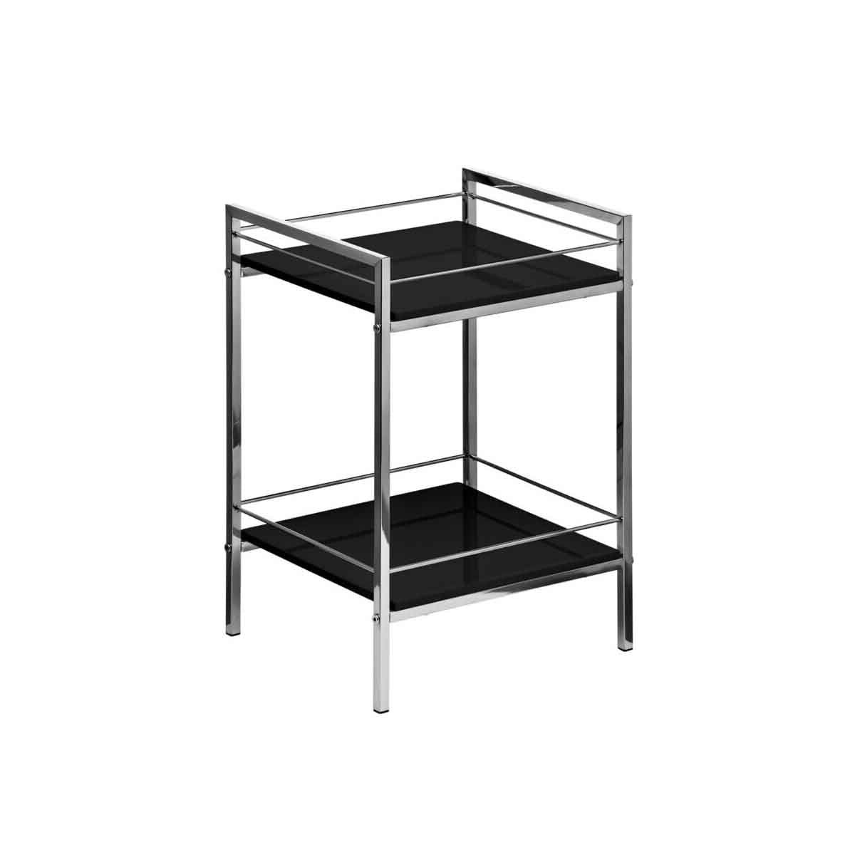 Quincy 2 Tier Black High Gloss Shelf Unit