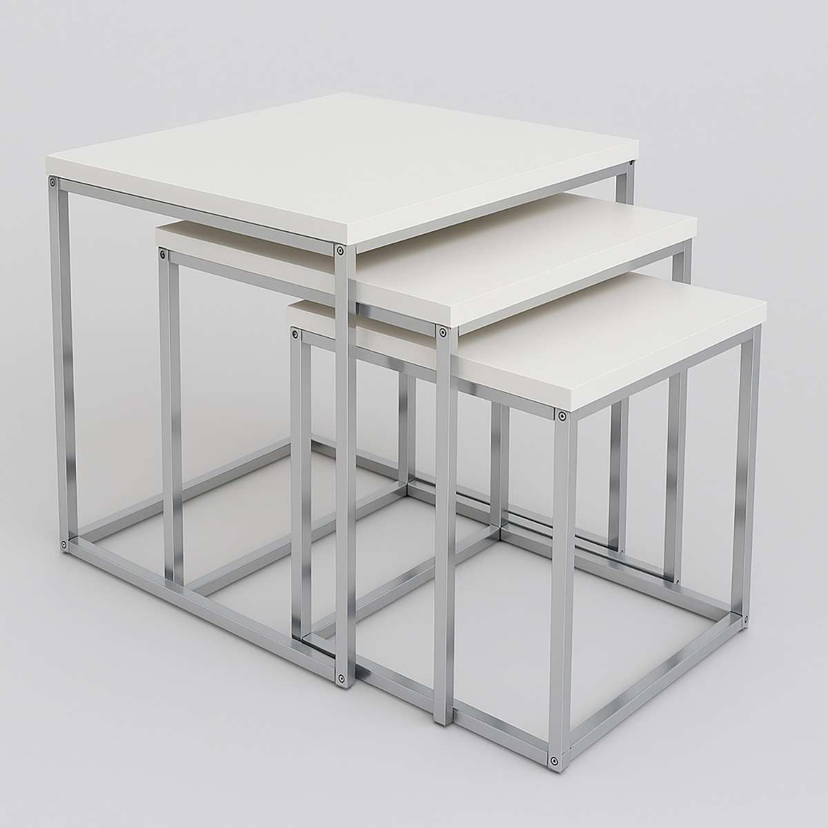Fulton Matte White Nest Of 3 Tables With