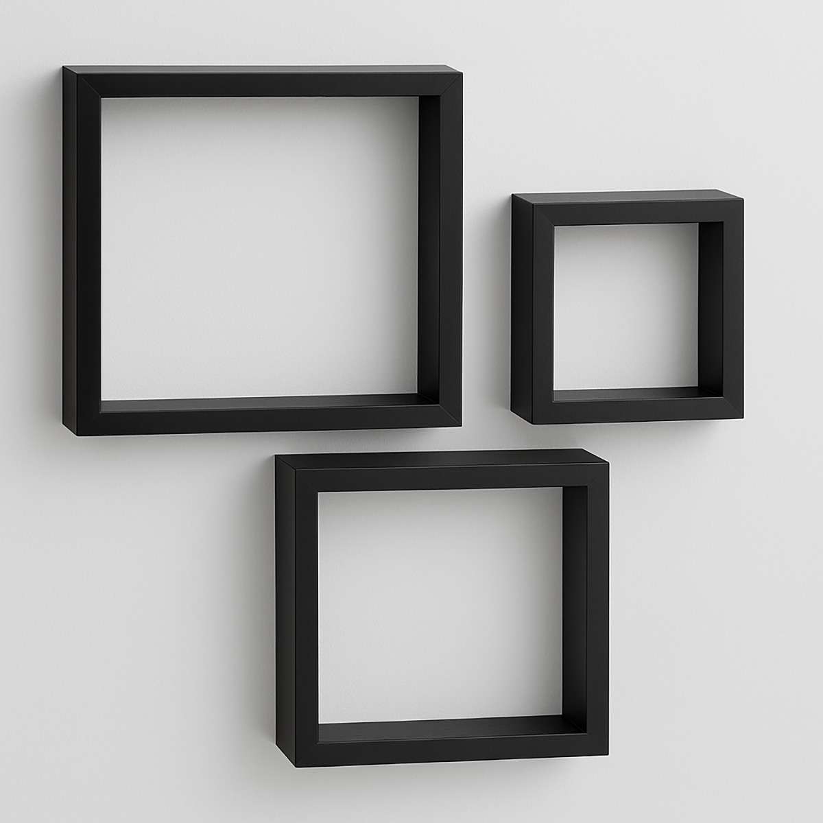 Kayli Set Of Three Black Wall Cubes