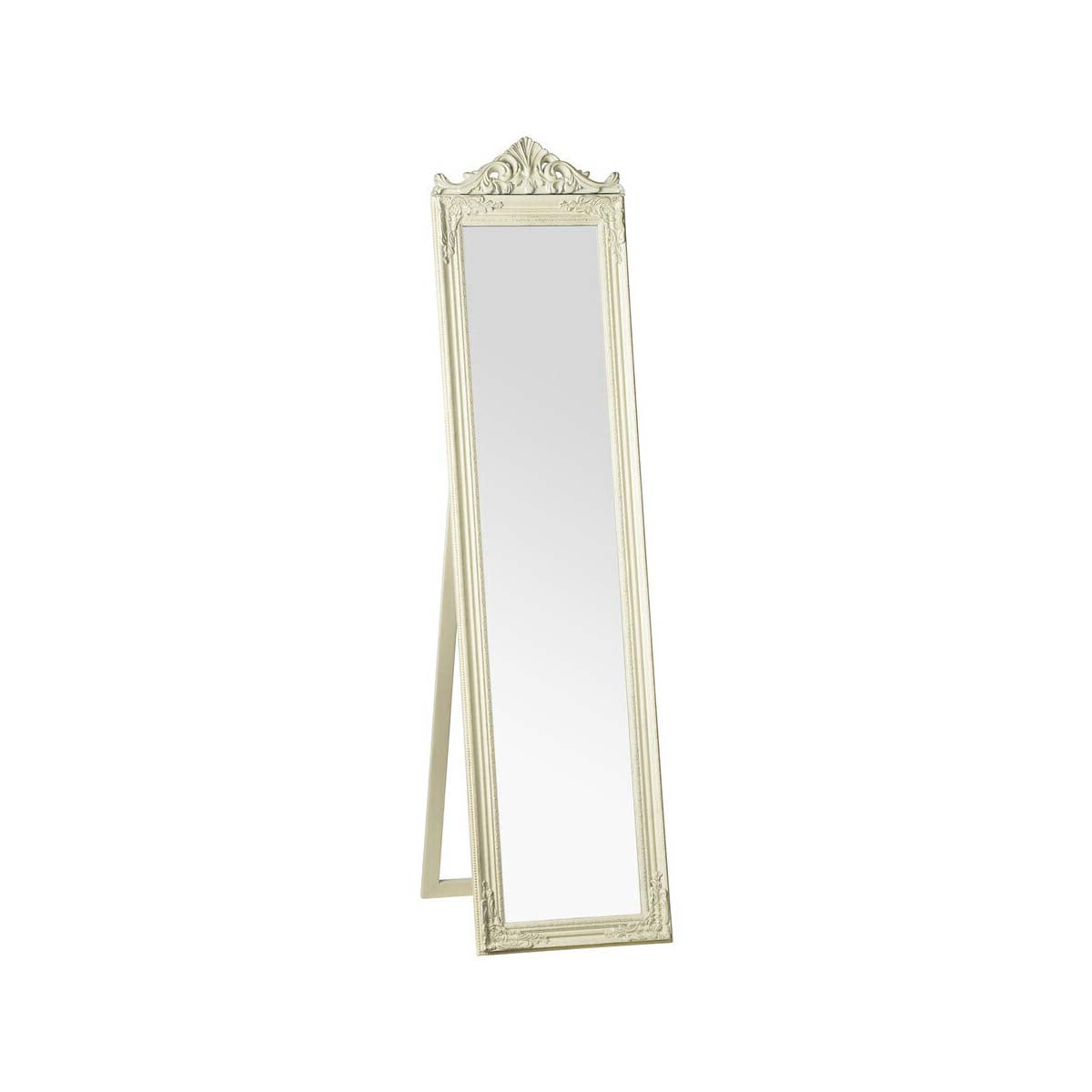 Boudoir Cream And Gold Finish Standing Mirror
