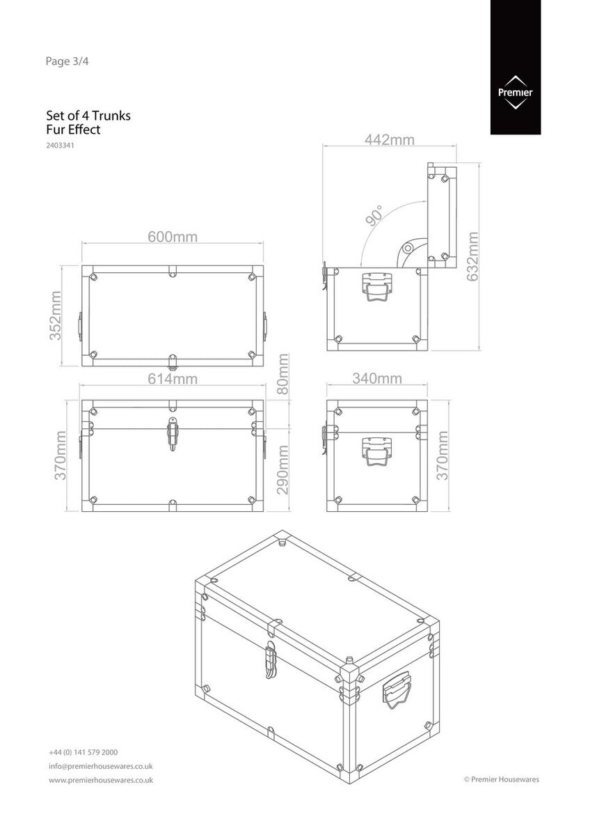Carla Multicoloured Rectangular Trunks Set of 4