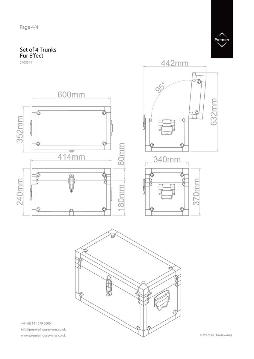 Carla Multicoloured Rectangular Trunks Set of 4