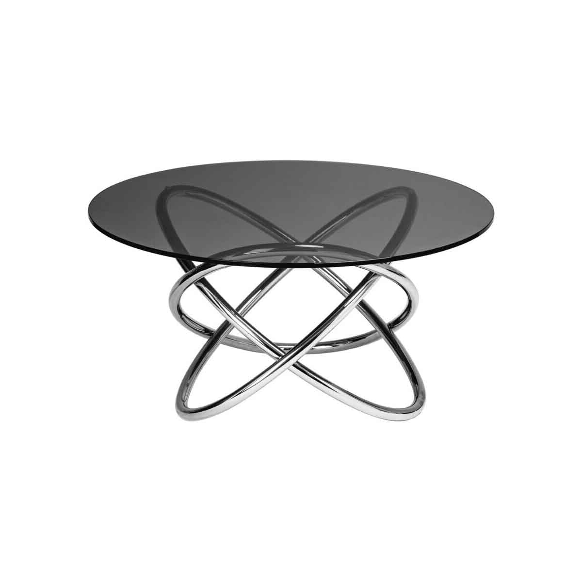 Cart Smoked Glass Top End Table