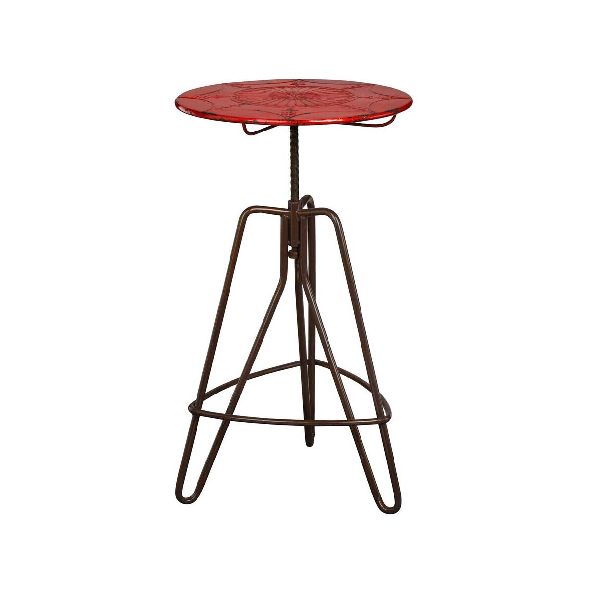 Artisan Red Metal Bar Table