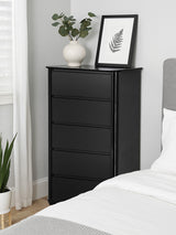 Moritz Black High Gloss 5 Drawer Chest