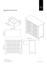 New England White 6 Drawers Chest