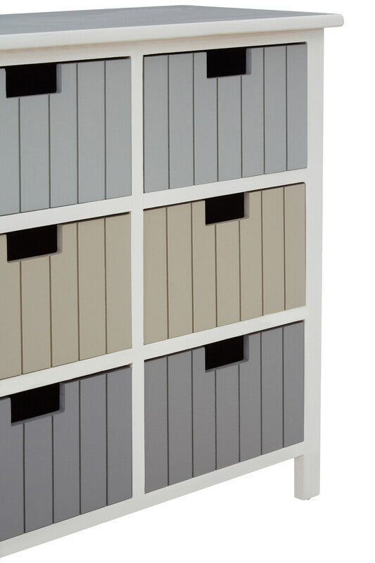 New England White 6 Drawers Chest