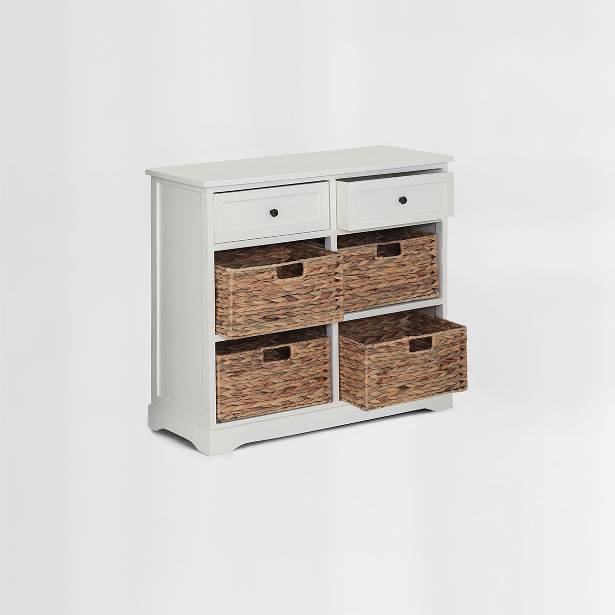 Vermont Ivory 2 Drawer 4 Baskets Cabinet