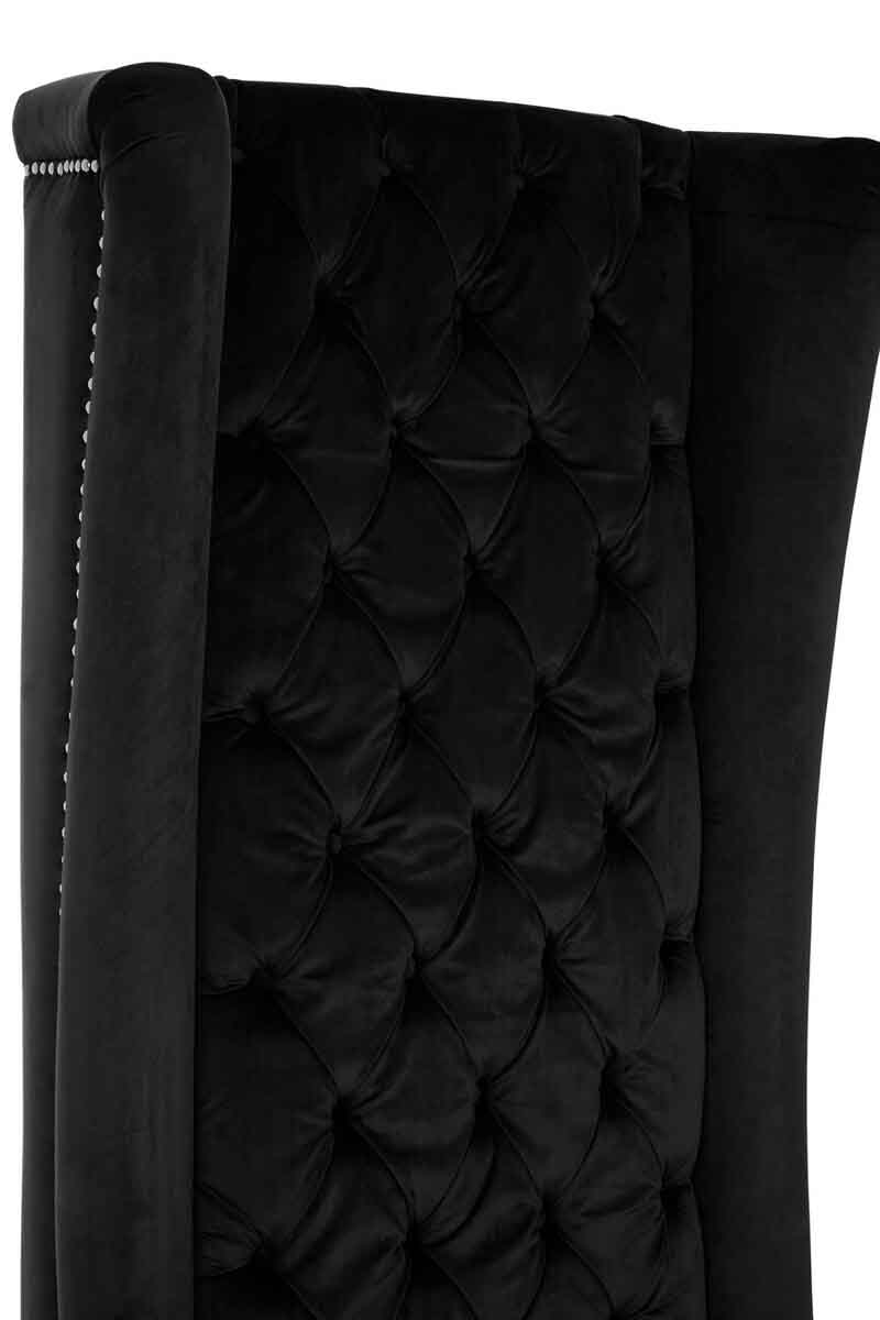 Regents Park Black Velvet Tall Porter Chair