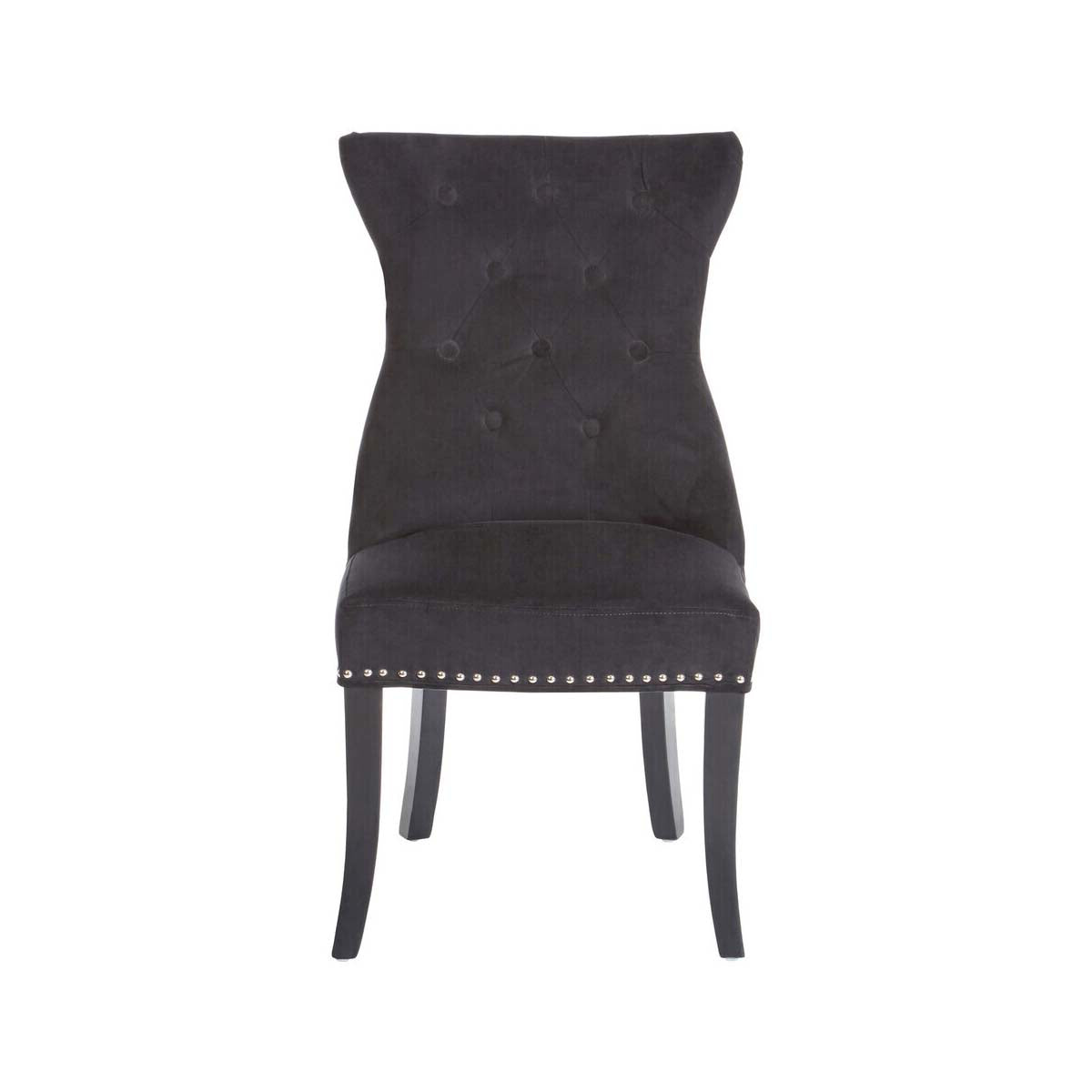 Regents Park Black Cotton Velvet Dining Chair