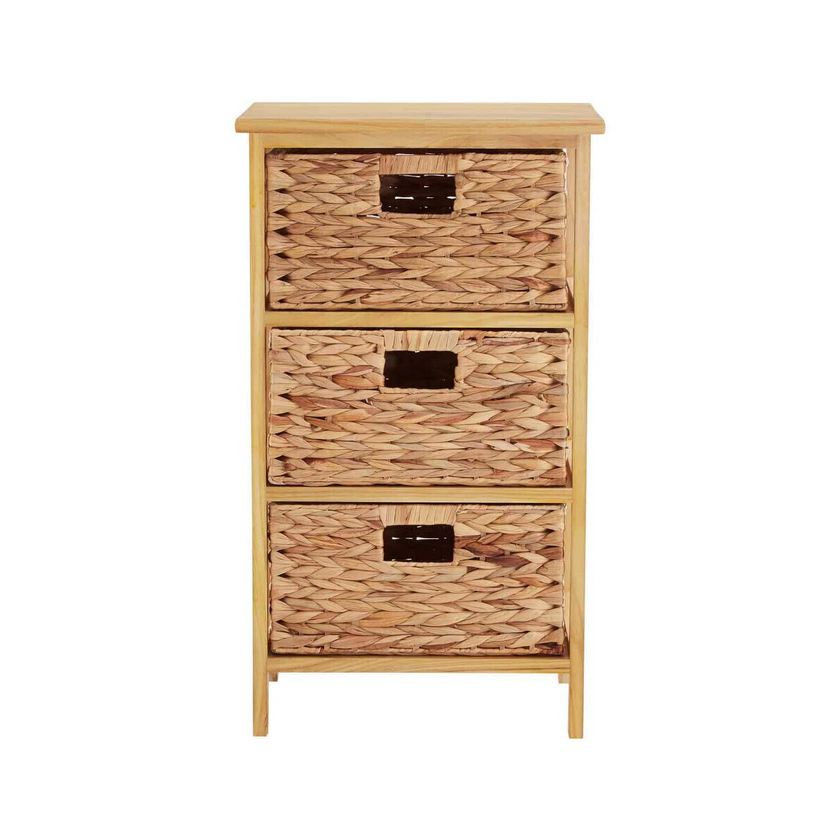 Padstow 3 Basket Drawers Natural Water Storage Unit