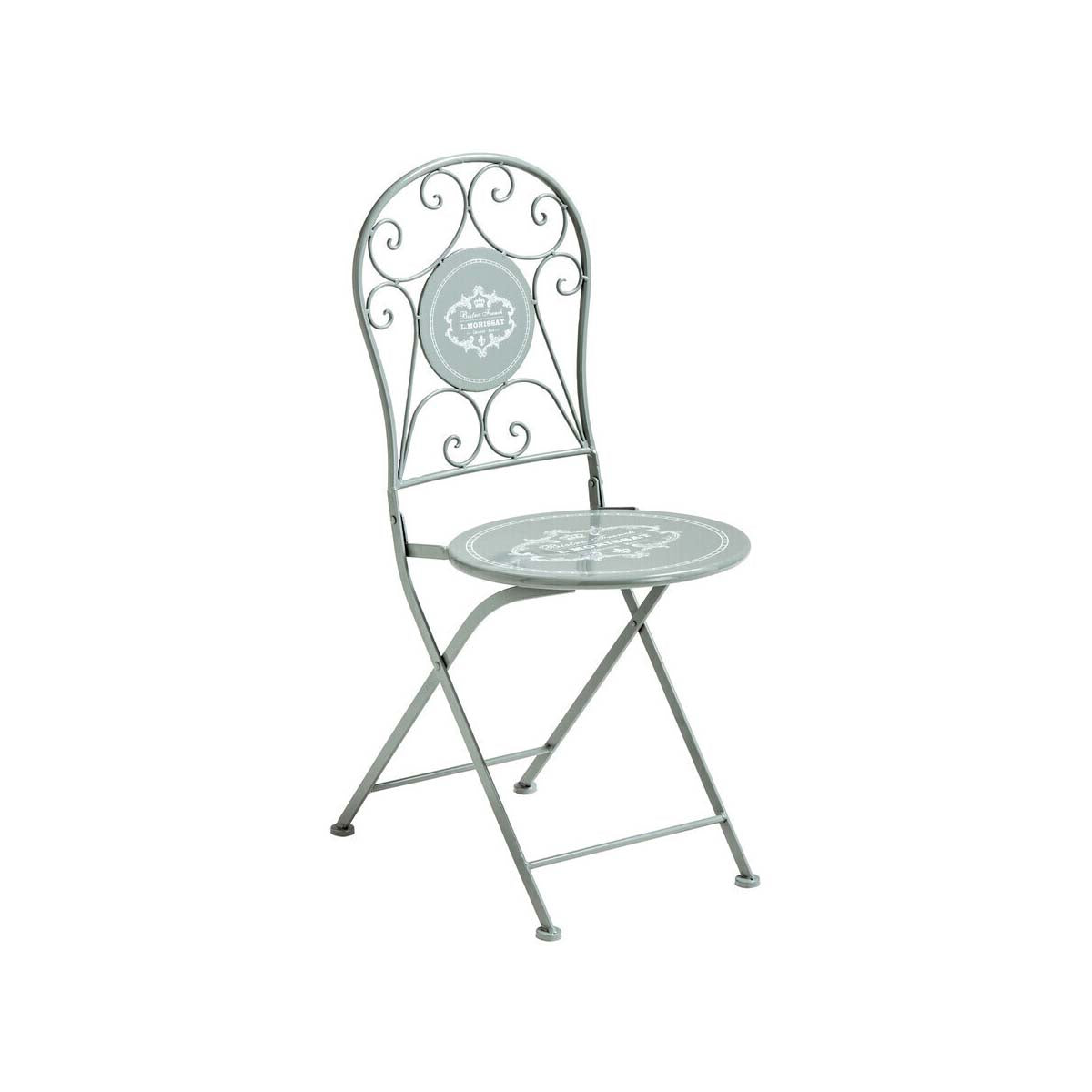 Cafe Cassis Grey Metal Chair