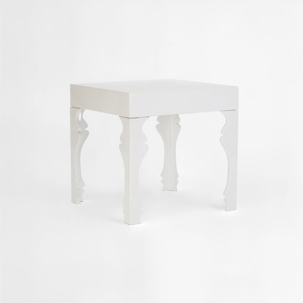 Luis White High Gloss Side Table