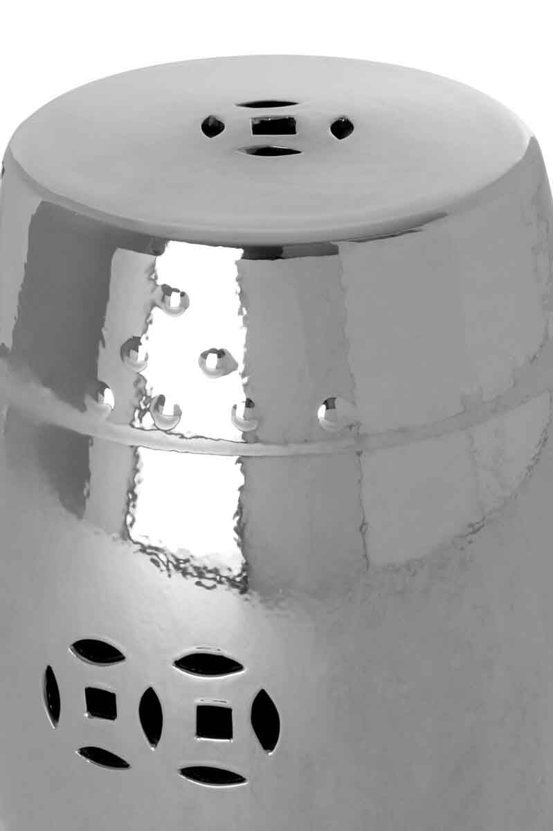 Torcello Complements Silver Finish Table And Stool