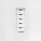 New England White Mdf 5 Drawers Chest