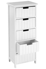 New England White Mdf 5 Drawers Chest
