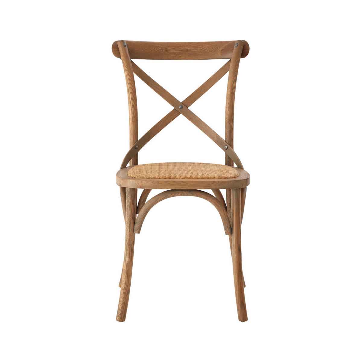 Lyon Grey Oak Wood And Cane Chair Weave Seat