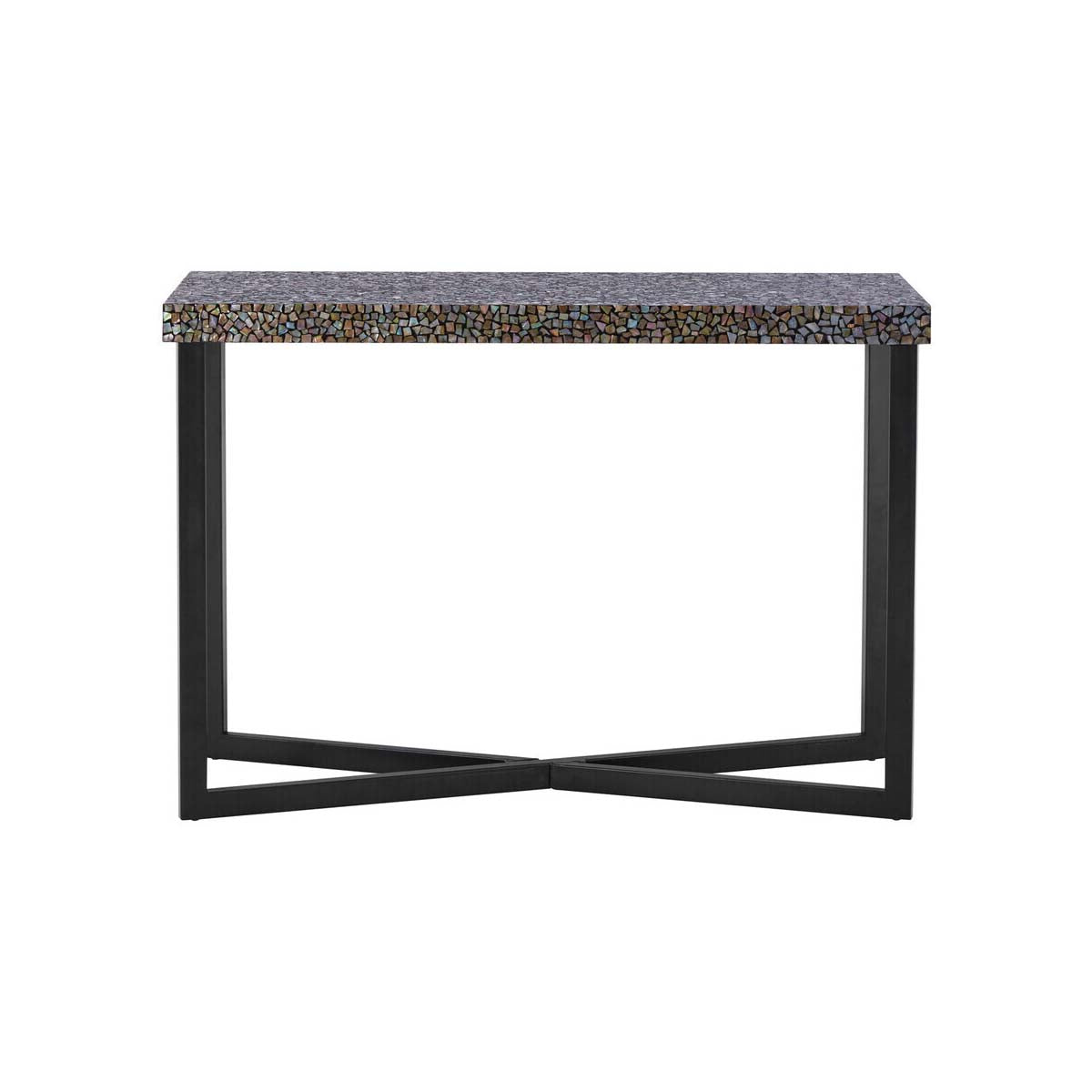 Fusion Crackle Mosaic Rectangular Console Table
