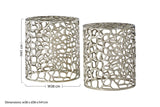 Templar Set of 2 Side Tables With Silver Finish