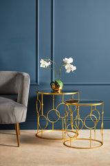Avantis Set Of Two Gold Metal Tables