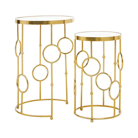 Avantis Set Of Two Gold Metal Tables