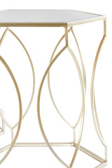 Avantis Set Of 2 Hexagon Champagne Finish Tables