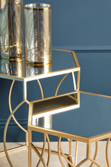 Avantis Set Of 2 Hexagon Champagne Finish Tables