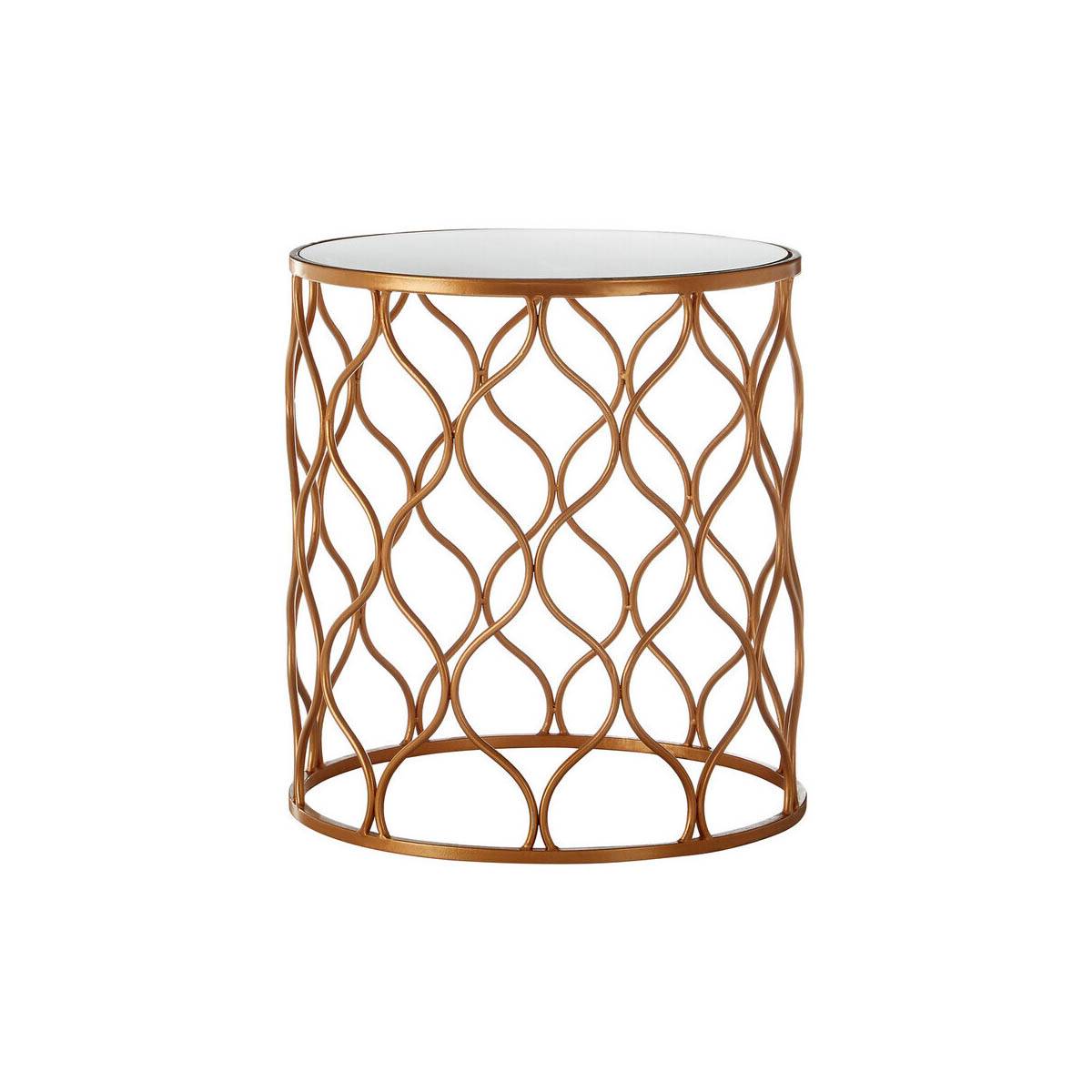 Avantis Set Of Two Mirrored Top Copper Tables