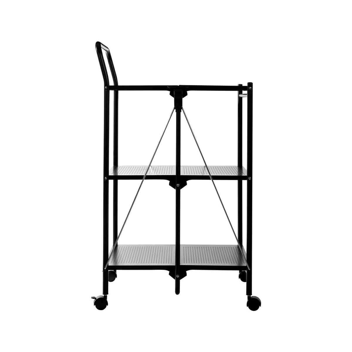 Harlow Black Rectangular Folding Kitchen Trolley