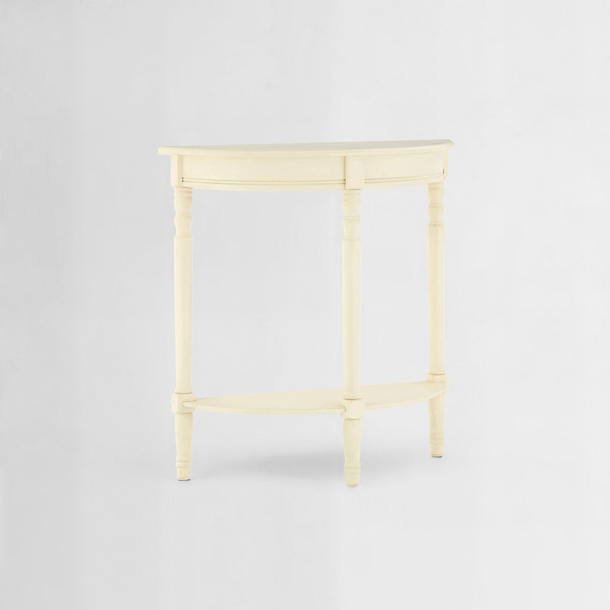 Heritage Antique White Rounded Console Table