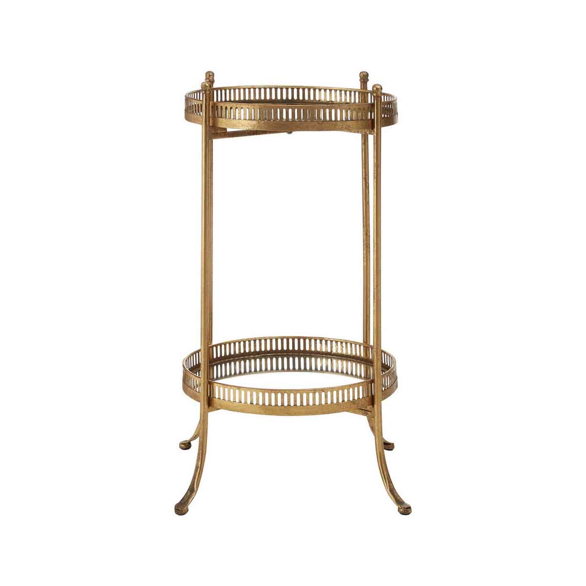 Reza Gold Finish Mirrored Tray Table