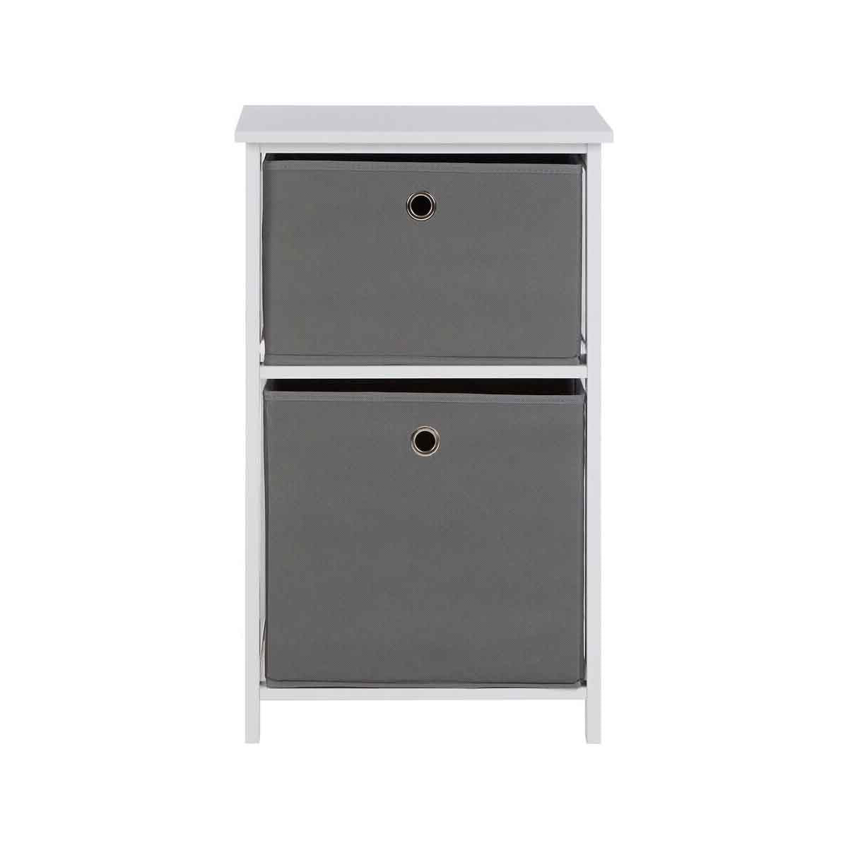 Lindo 2 Grey Fabric Drawers Cabinet