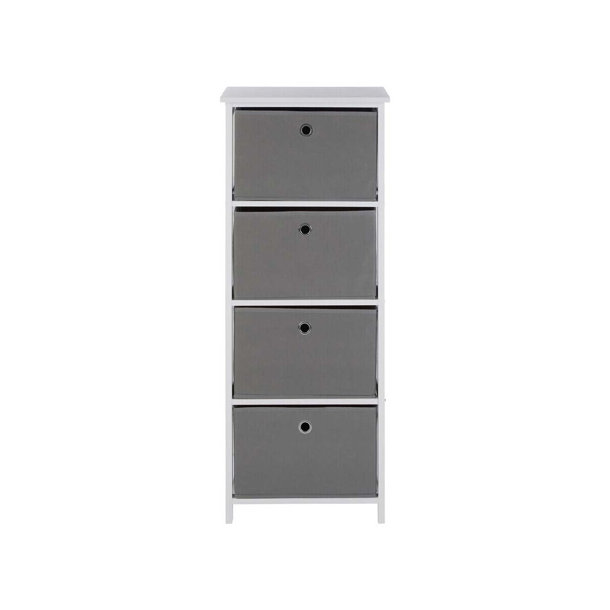 Lindo 4 Grey Fabric Drawers Cabinet