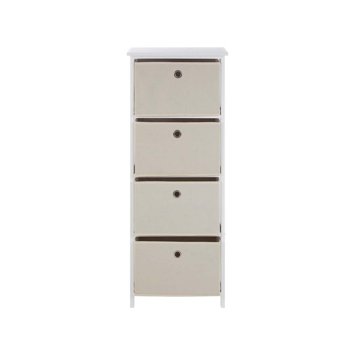 Lindo 4 Natural Fabric Drawers Cabinet