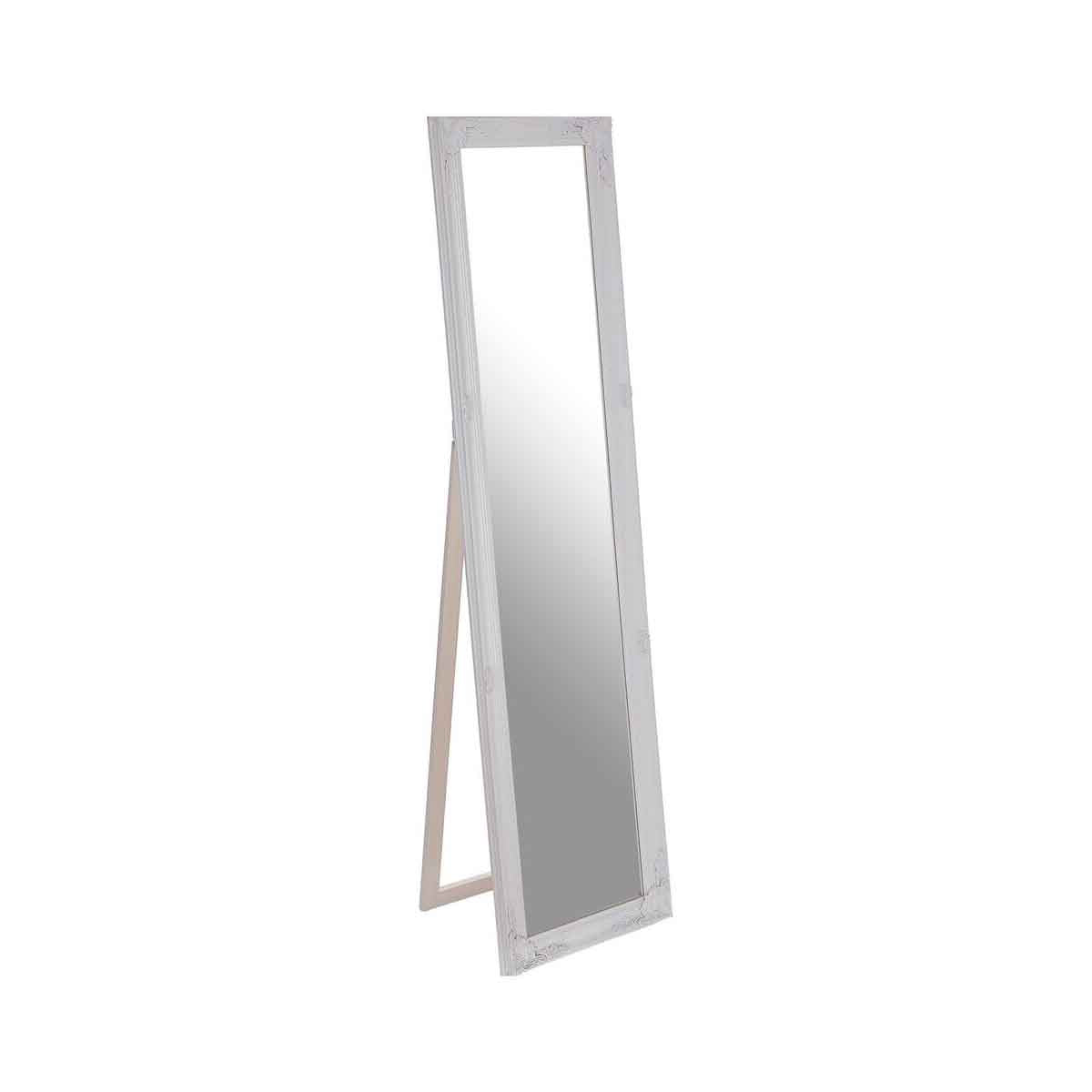 Elizabeth White Wood Floor Standing Mirror