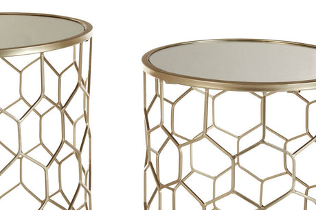 Arcana Set Of Two Honeycomb Side Tables.